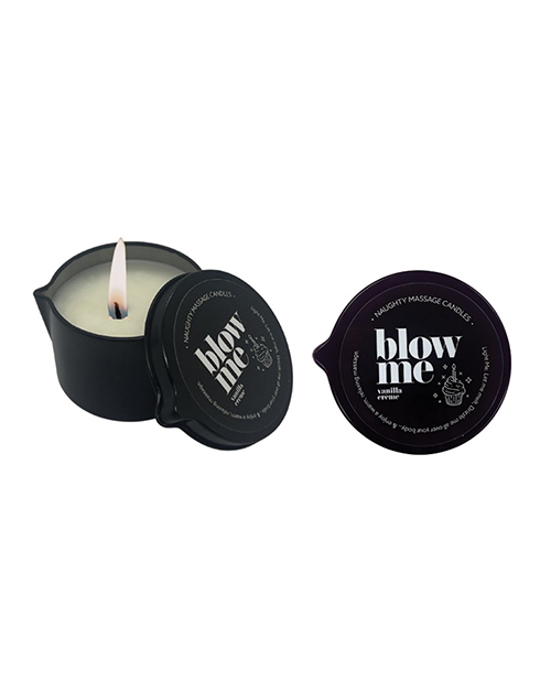 Kama Sutra Blow Me Tin Massage Candle w/Pour Spout - 2 oz Vanilla Creme 