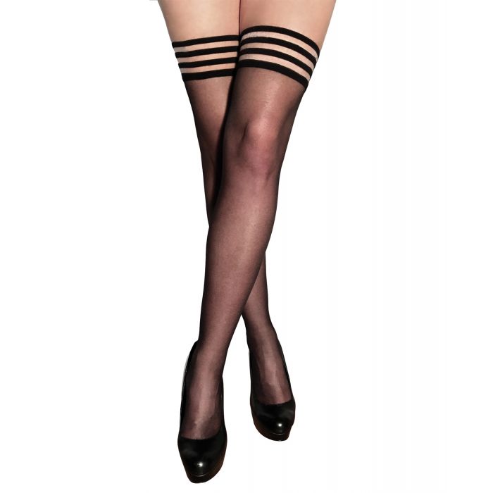 Kix'ies Taylor Silky Sheer Thigh High Black B