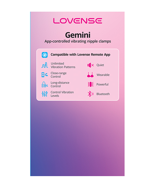 PROMO Lovense Gemini Vibrating Nipple Clamps Display Card for Product Stand LOV0302-POS