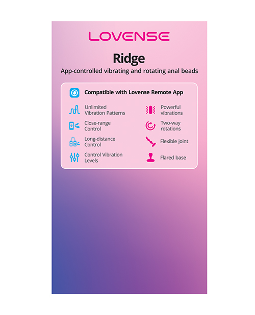 PROMO Lovense Ridge Bumpy Anal Plug Display Card for Product Stand LOV0302-POS