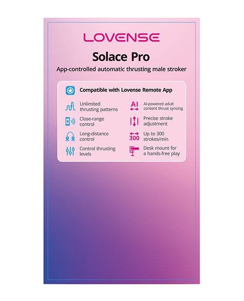 PROMO Lovense Solace Pro Thrusting Male Stoker Display Card for Product Stand LOV0302-POS