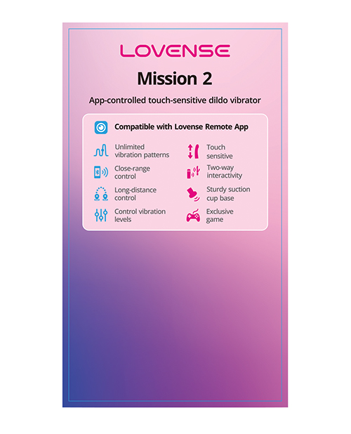 PROMO Lovense Mission 2 Dildo Vibrator Display Card for Product Stand LOV0302-POS 