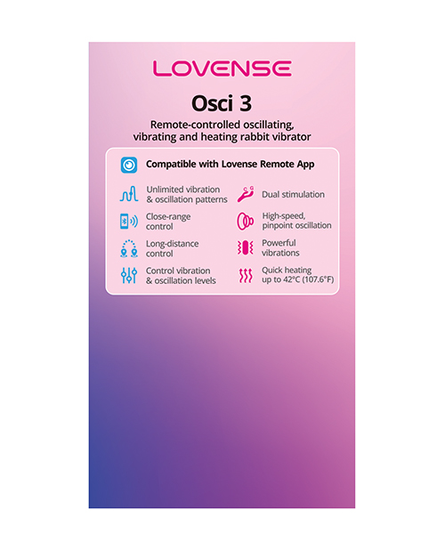 PROMO Lovense Osci 3 Oscillating G Spot Vibrator Display Card for Product Stand LOV0302-POS
