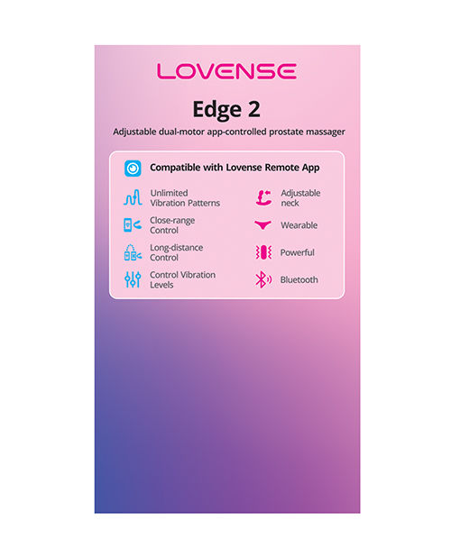 PROMO Lovense Edge 2 Flexible Prostate Massager Display Card for Product Stand LOV0302-POS