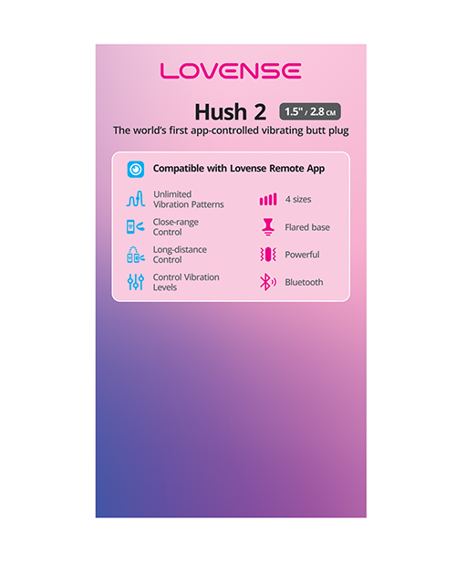 PROMO Lovense Hush 2 1.5" Butt Plug Display Card for Product Stand LOV0302-POS
