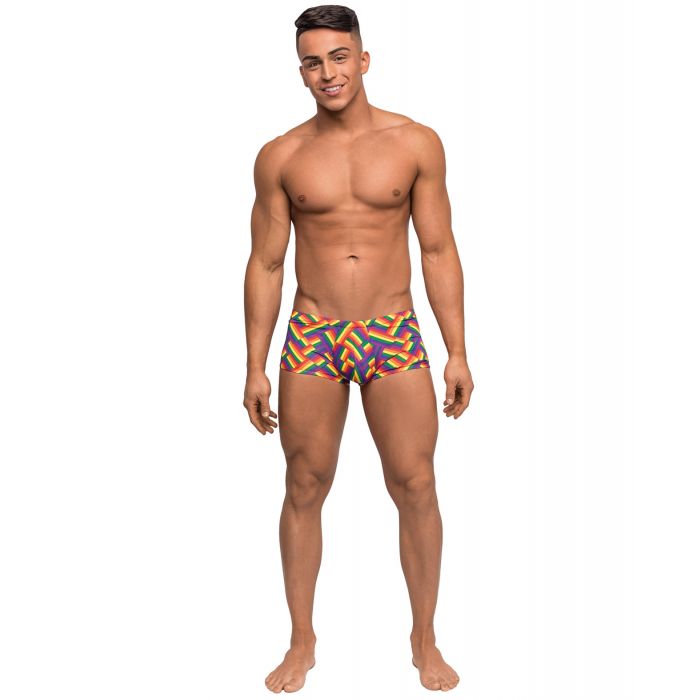 Pride Fest Contoured Pouch Mini Short Rainbow XL