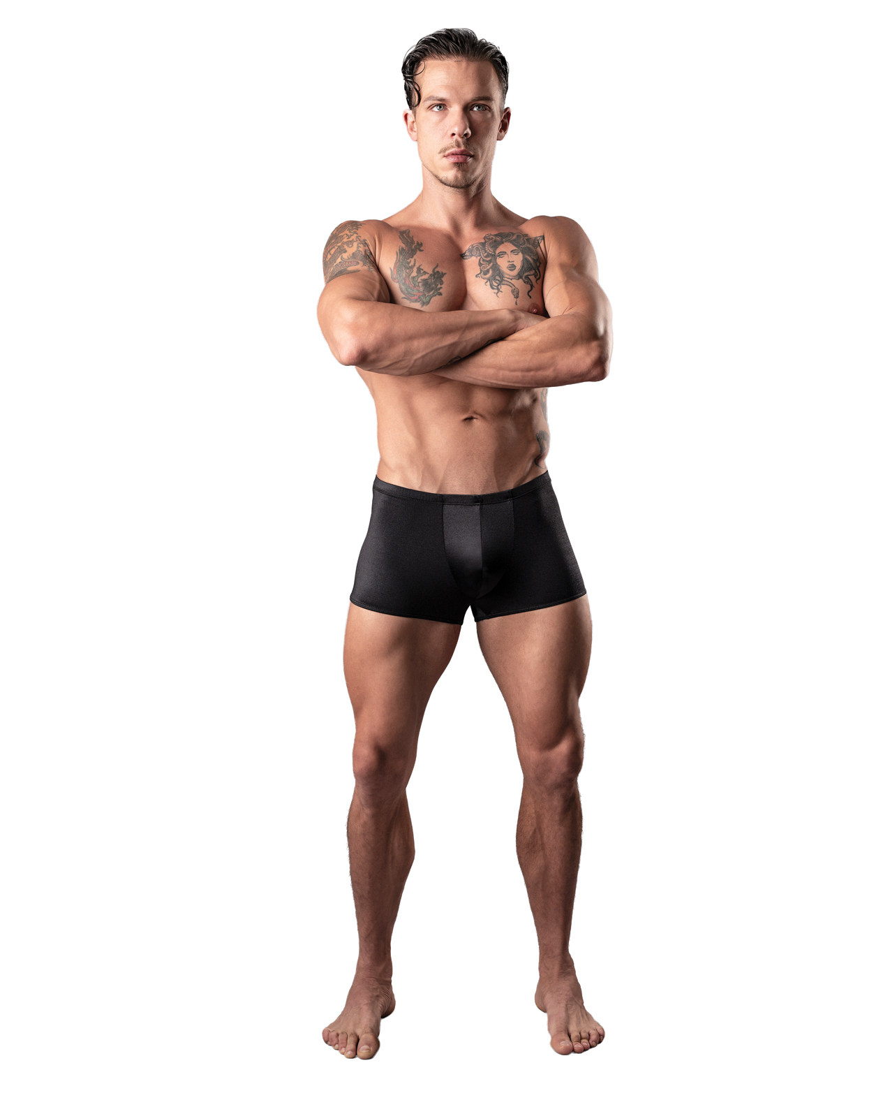 Male Power Satin Lycra Boxer Black X Large