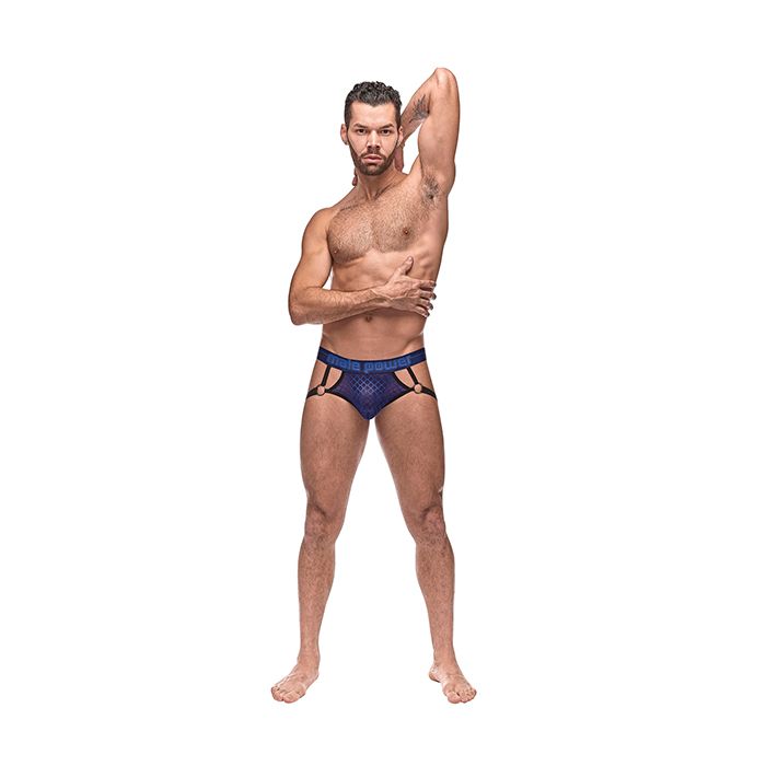Diamond Mesh Jock Ring Blue L/XL