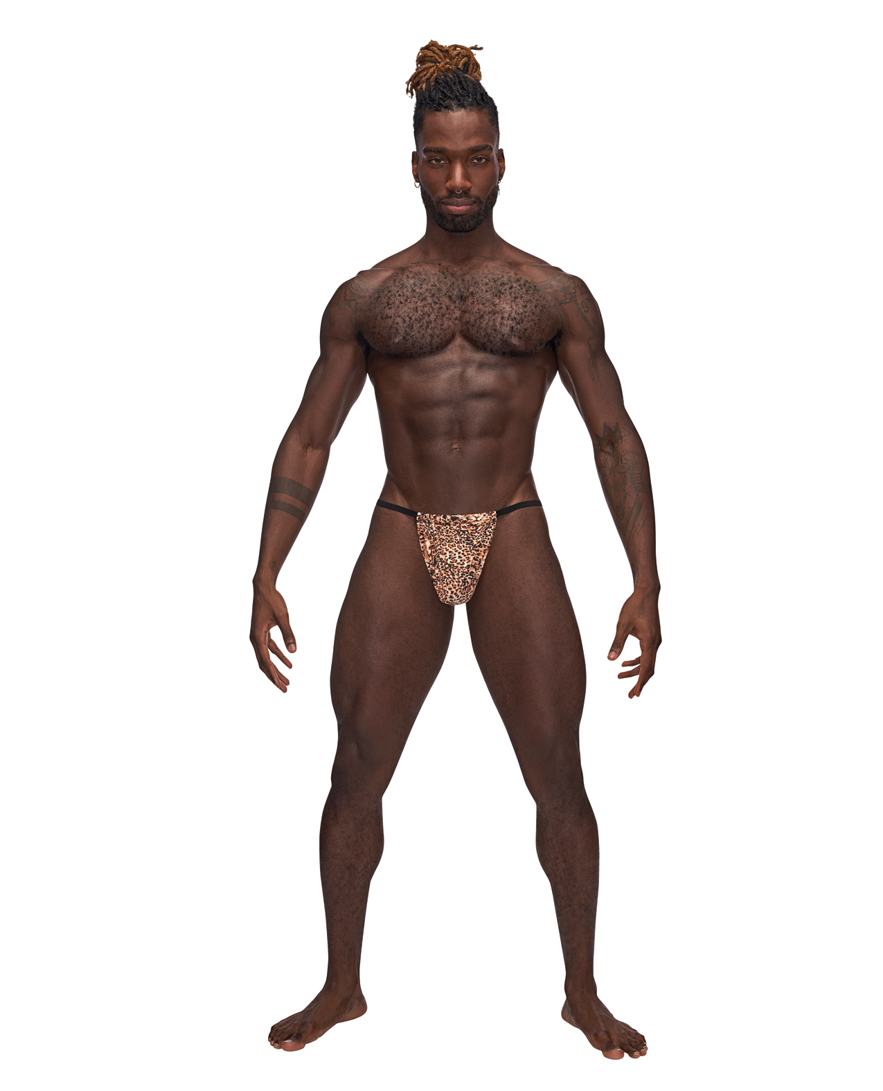 Male Power Posing Strap Thong Animal Print O/S