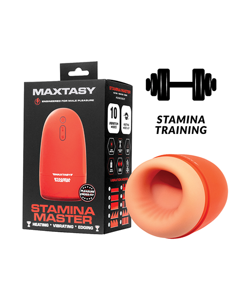Maxtasy Stamina Master Heat up & Vibrating Stroker - Orange 