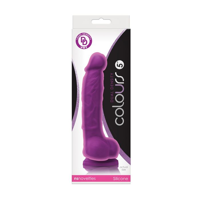 Colours Dual Density 5" Dildo - Purple
