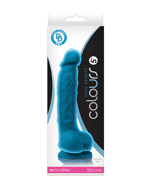 Colours Dual Density 5" Dildo - Blue 