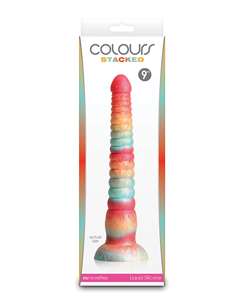 Colours Stacked 9" Dildo - Red/Gold 