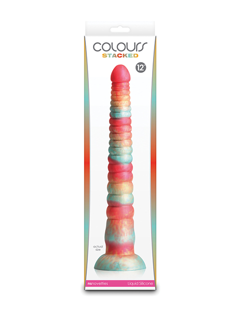 Colours Stacked 12" Dildo - Red/Gold 