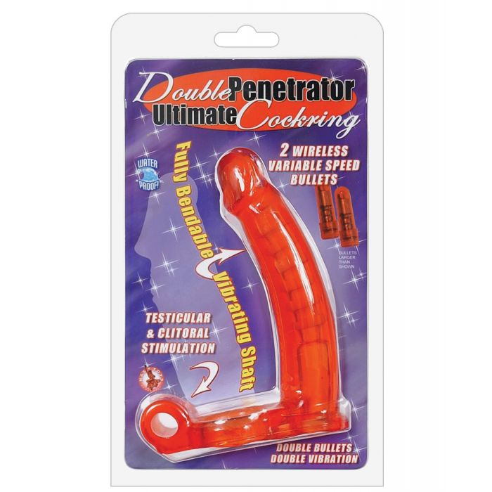 Double Penetrator Ultimate Cockring - Red