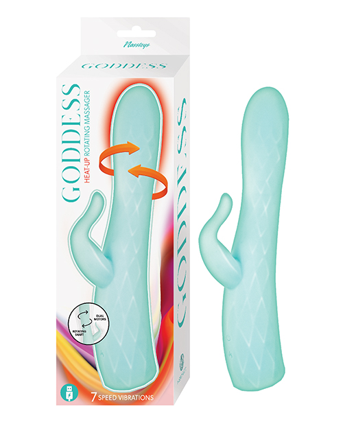 Goddess Heat-up & Rotating Vibrator - Aqua 