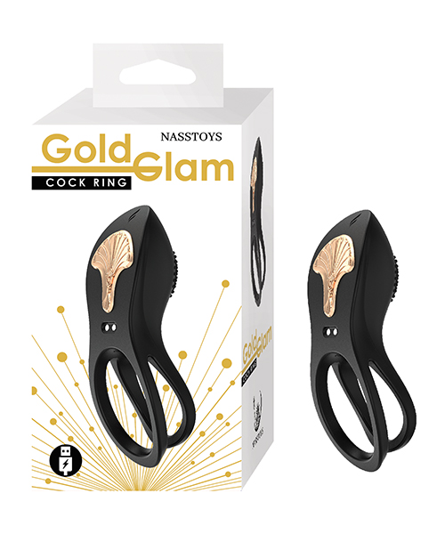 Gold Glam Cock Ring - Black 