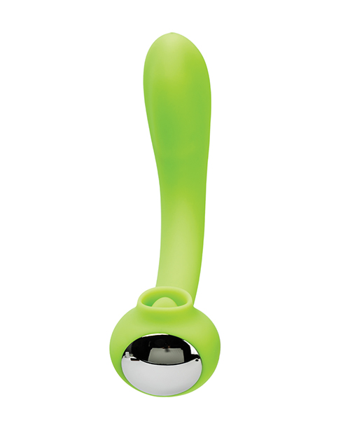 Space Lunar Licker Bendable Clitoral & G-Spot Vibe - Neon Green 