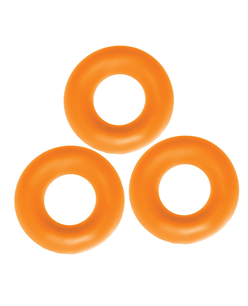 Oxballs Fat Willy 3 Pack Jumbo Cock Rings - Orange 