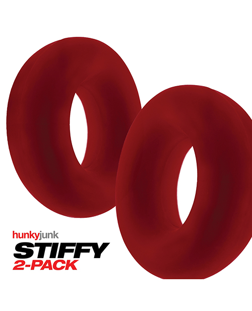 NO ETA Hunky Junk Stiffy 2 Pack Cockrings - Cherry Ice