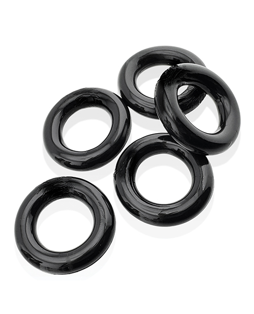 Hunky Junk Jacker 5 Pack Cockrings - Black