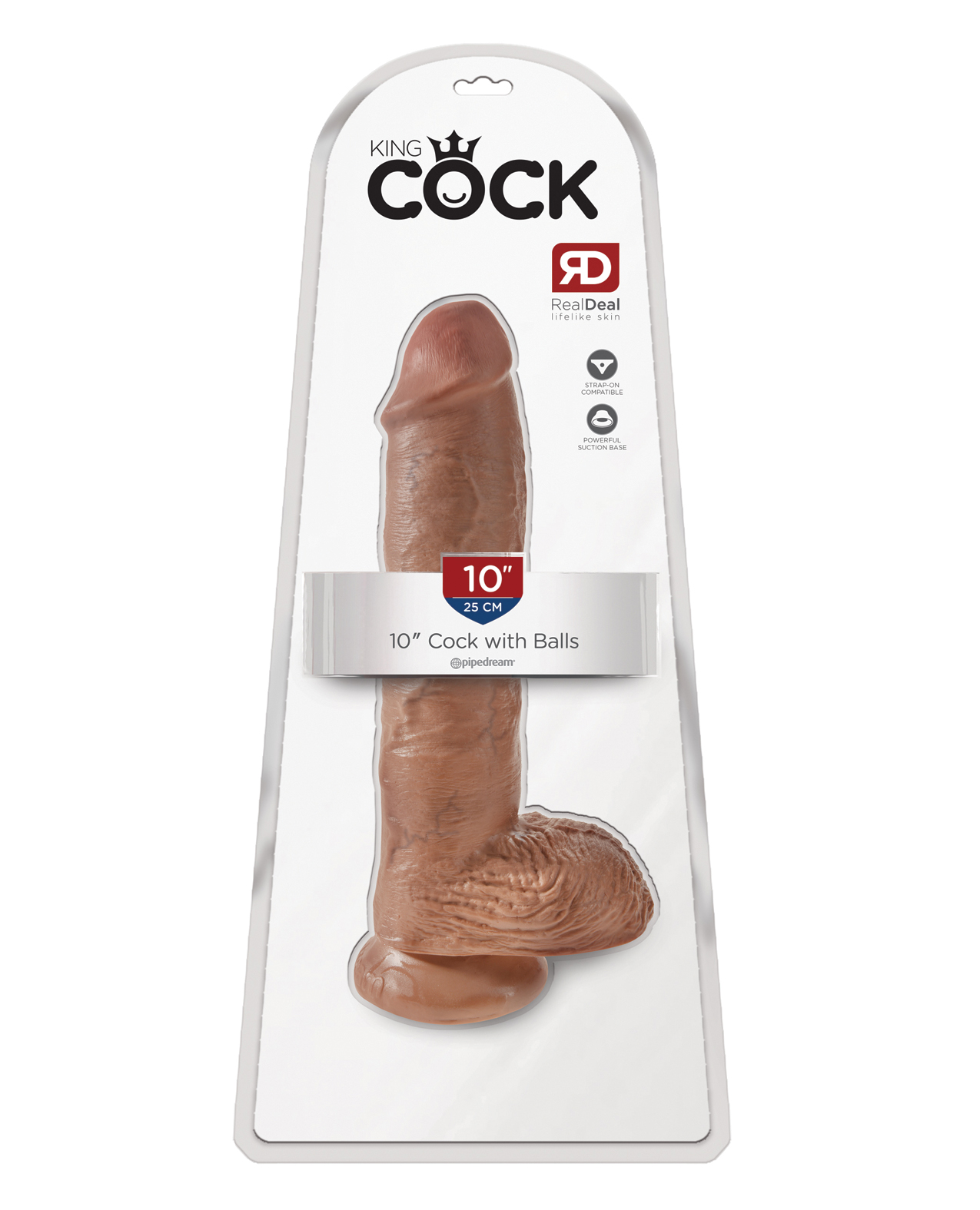 King Cock 10" Cock w/Balls - Tan