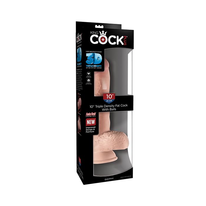 King Cock Plus 10" Triple Density Fat Cock w/Balls