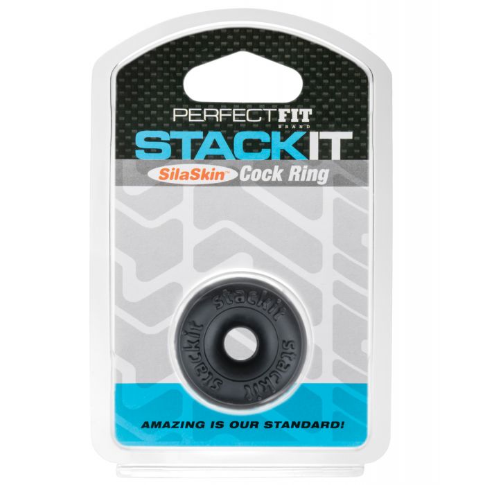 Perfect Fit Stackit Cock Ring - Black