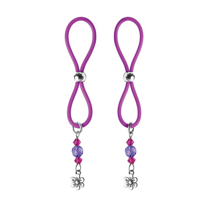 Bijoux de Nip Nipple Halos Flower Charm - Purple