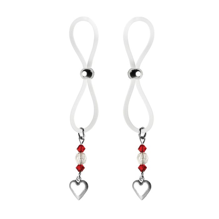 Bijoux de Nip Nipple Halos Heart Charm - Red/Clear