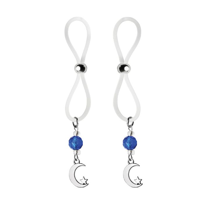 Bijoux de Nip Nipple Halos Moon & Star Charm - Blue/Clear