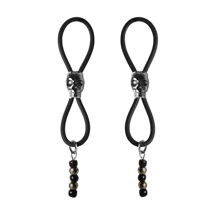 Bijoux de Nip Nipple Halos Black Skull Slider - Black/Silver