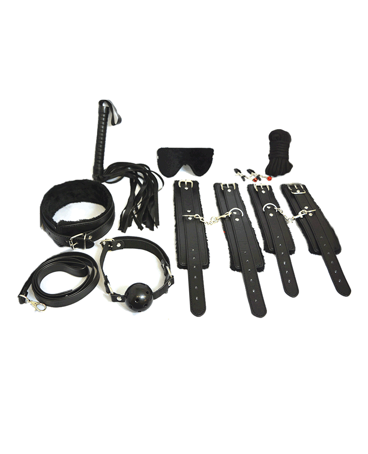 Plesur Everything Bondage 12 Piece Kit - Black 