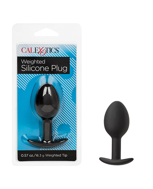 Weighted Silicone Anal Plug - Black 