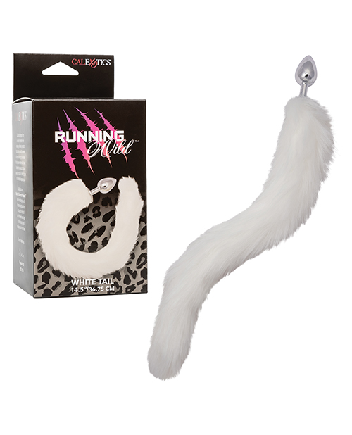 Running Wild White Tail Metallic Anal Probe 