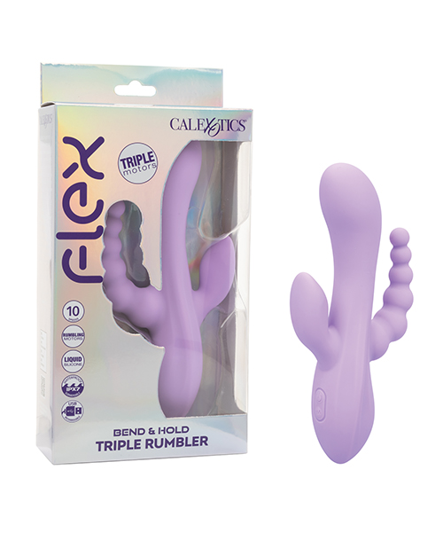 Flex Bend & Hold Triple Rumbler Triple Motor Massager - Purple 