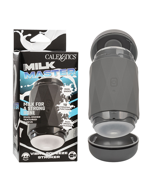 Milk Master Vibro Squeeze Stroker - Black 