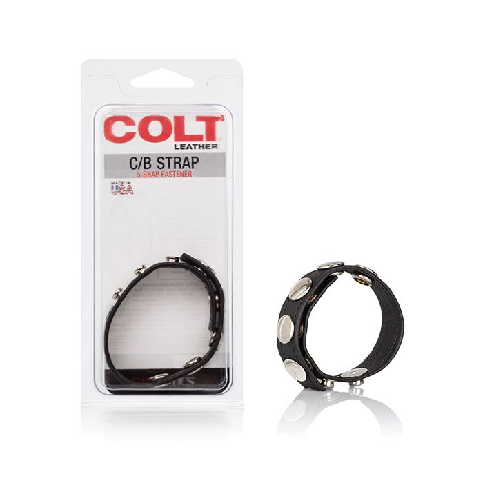 COLT Leather C/B Strap 5 Snap Fastener - Black