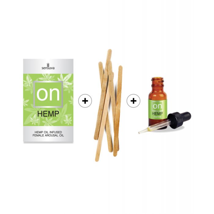 Sensuva ON Hemp Oil Infused Female Arousal Oil 12 pc Refill Kit w/Tester & Stir Sticks