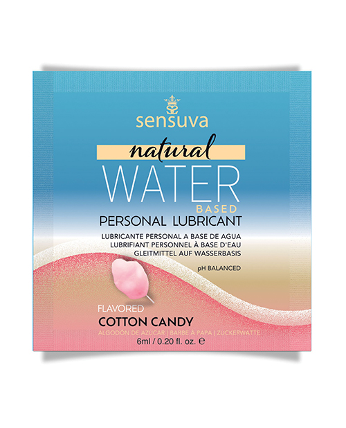Sensuva Natural Water Based Personal Lubricant Single Use Packet - 6 ml Cotton Candy 