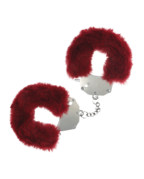 Shots Ouch! Heavy-duty Fluffy Handcuffs - Burgundy 