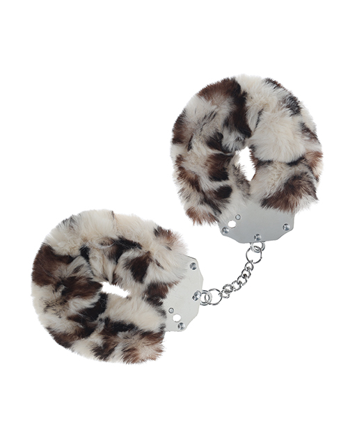 Shots Ouch! Heavy-duty Fluffy Handcuffs - Snow Leopard 