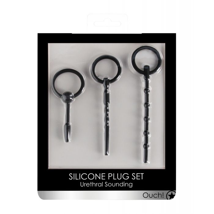 Shots Ouch Urethral Sounding Plug Set - Black 