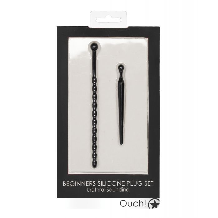 Shots Ouch Urethral Sounding Beginner's Silicone Plug Set - Black
