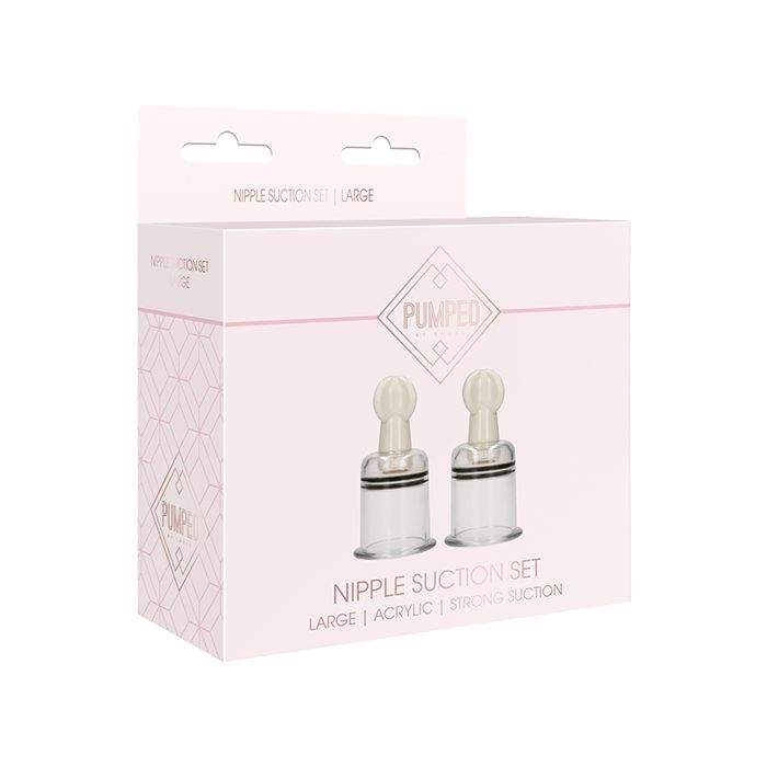 Shots Pumped Nipple Suction Set - Large Clear