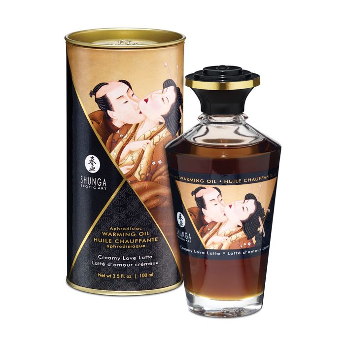 Shunga Warming Oil - 3.5 oz Creamy Love Latte