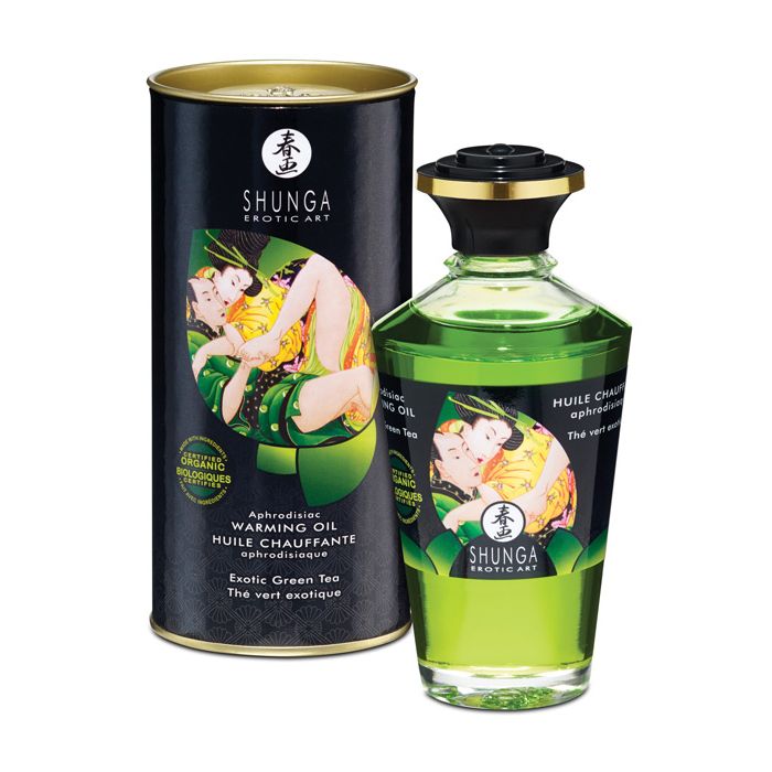 Shunga Organica Warming Oil - 3.5 oz Green Tea