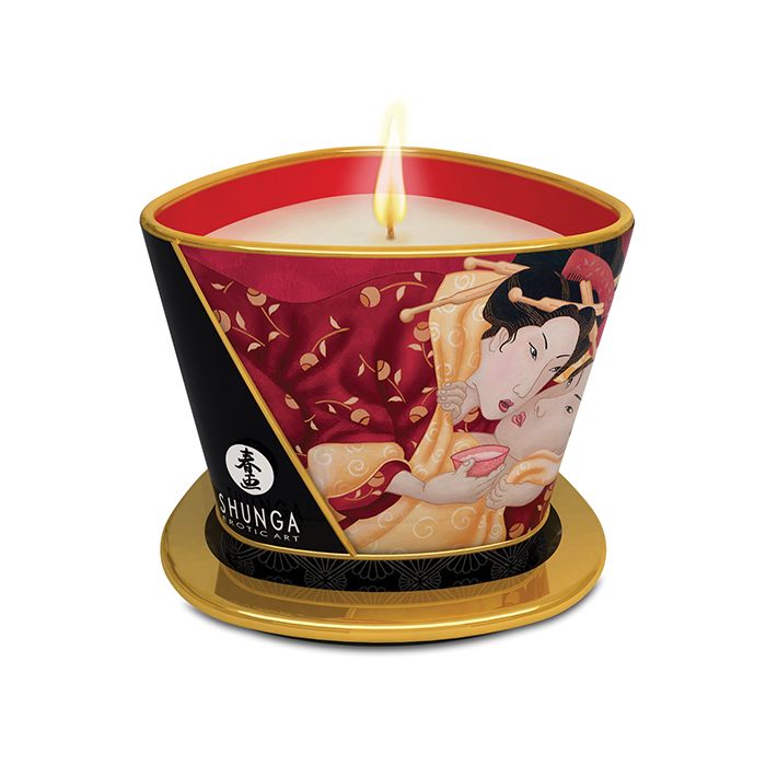 Shunga Massage Candle Romance - 5.7 oz Strawberry Wine
