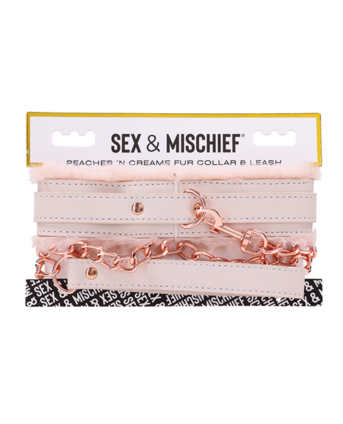 Sex & Mischief Peaches 'n CreaMe Fur Collar & Leash 