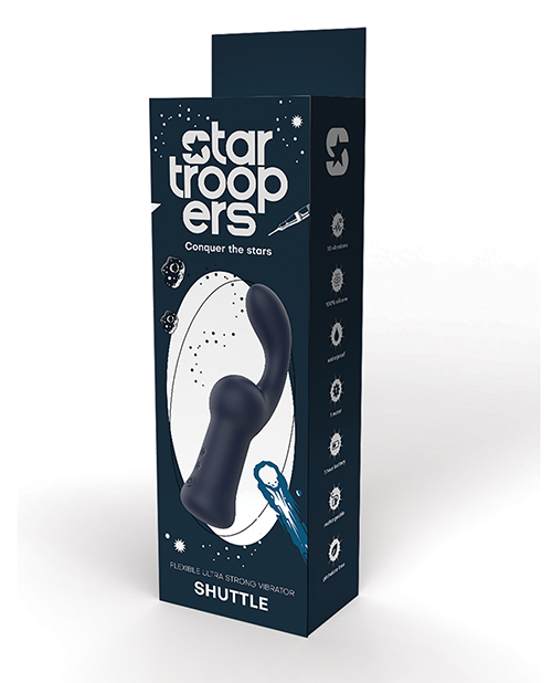 Star Troopers Shuttle Flexible Ultra Strong Vibrator - Black 
